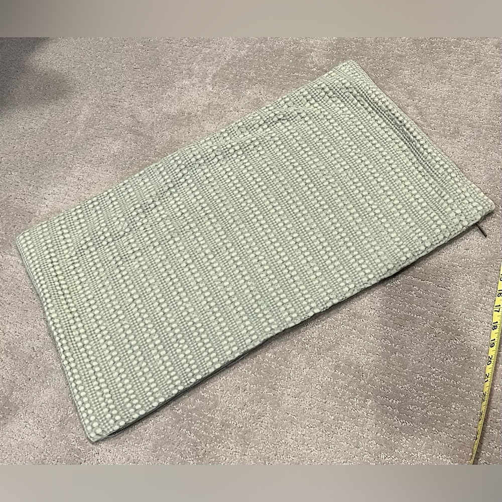 Light Green Pottery Barn Honeycomb Lumbar Pillow Cover 26x16”
